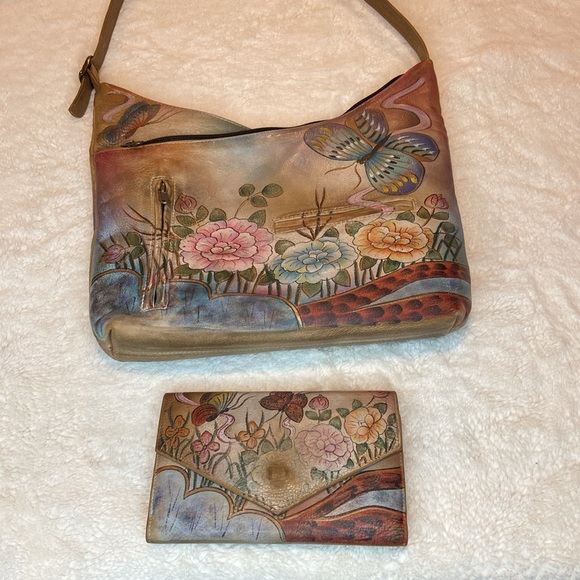 Anuschka Genuine Leather Bag With Wallet. - Picture 2 of 16